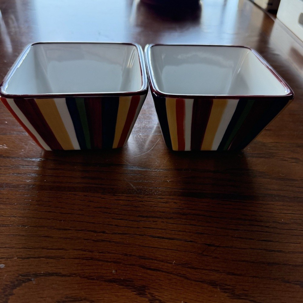 Pampered‎ Chef Simple Additions Striped Colored 4" Bowls